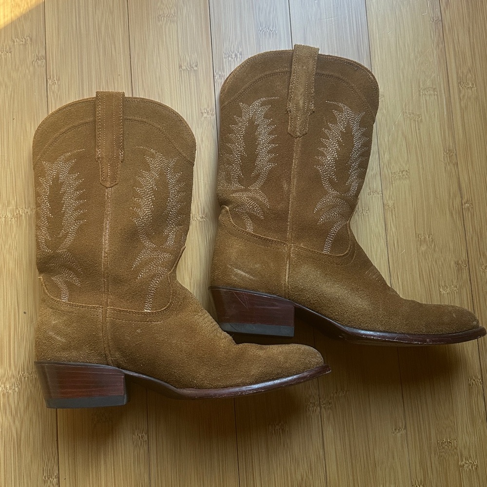 Tecovas Jodie Suede Sienna Western Heeled Boots - Picture 3 of 8